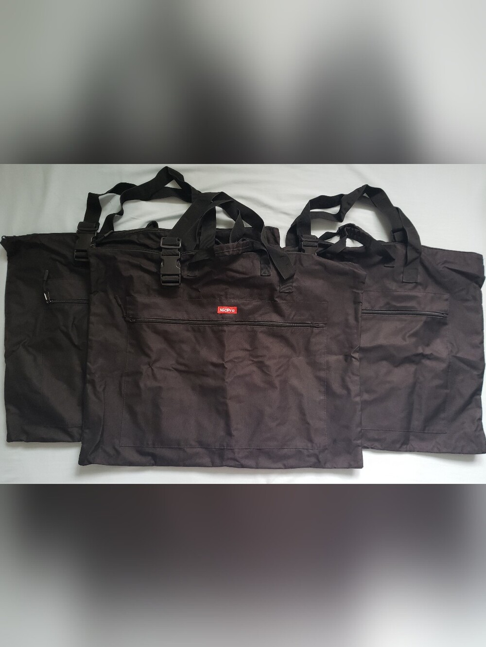 3 Nicpro 18x24 Waterproof Art Portfolio Bags w/ Shoulder Strap, Front Zip Pocket